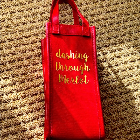 Fabulous Hostess wine tote.  Red on red with gold - Picture 2 of 3